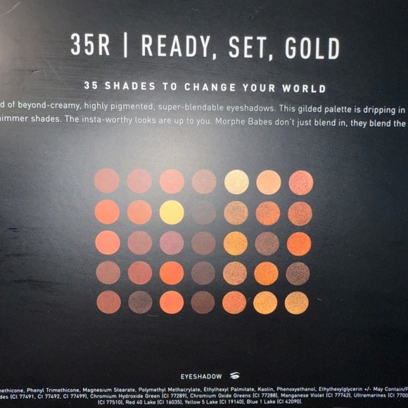 Morphe 35R Ready Set Gold Eyeshadow 35 Shades Palette Matte Shimmer Neutral NIB - Picture 5 of 16